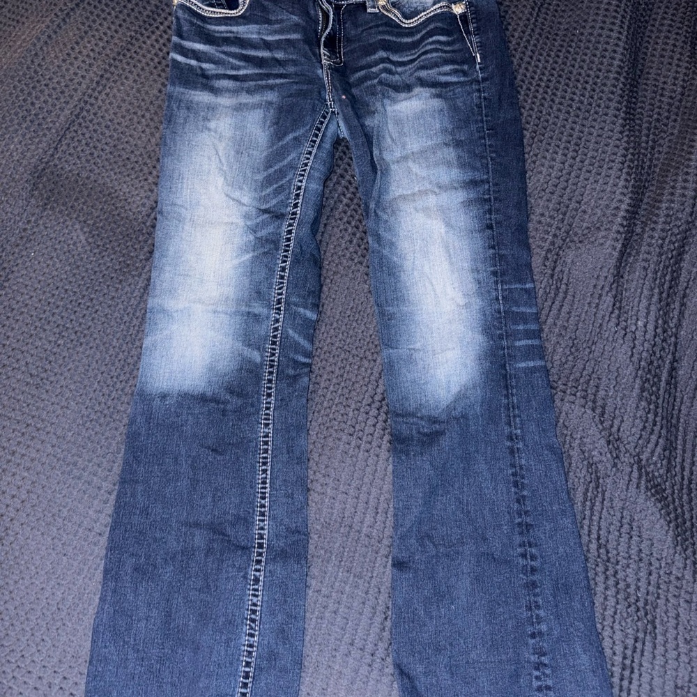 Miss Me Blue Washed Flare Jeans